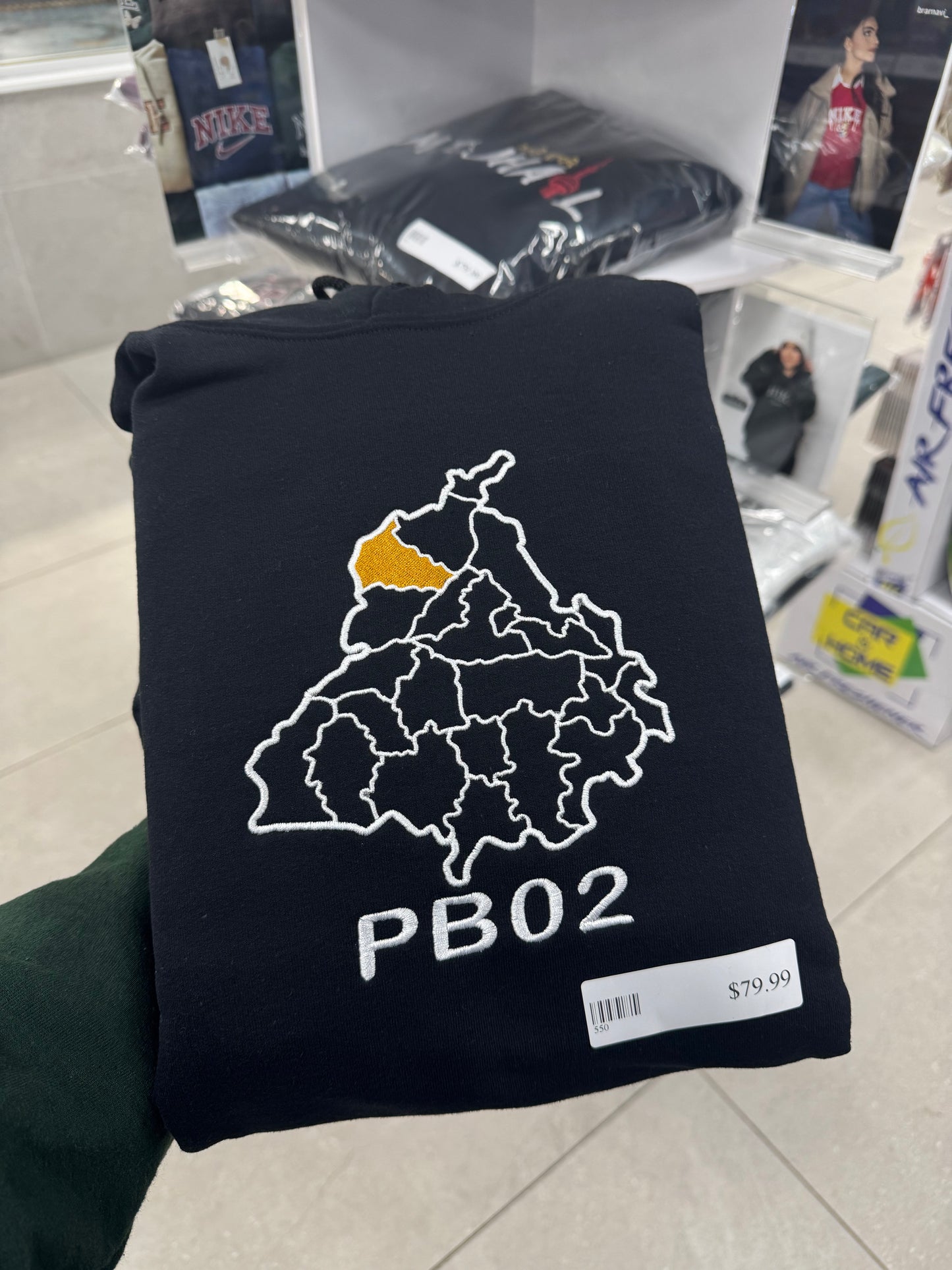 PB02 MAP EMBROIDERED HOODIE